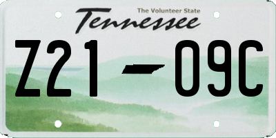 TN license plate Z2109C