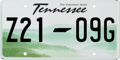 TN license plate Z2109G