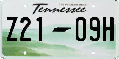TN license plate Z2109H