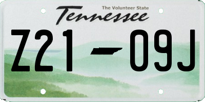TN license plate Z2109J