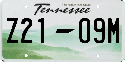 TN license plate Z2109M
