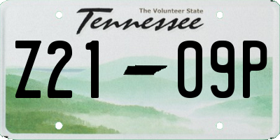 TN license plate Z2109P