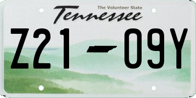 TN license plate Z2109Y
