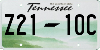 TN license plate Z2110C