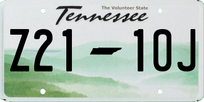 TN license plate Z2110J