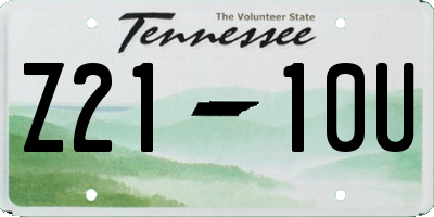 TN license plate Z2110U