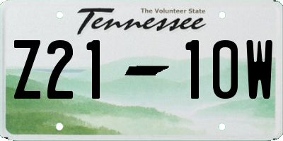 TN license plate Z2110W