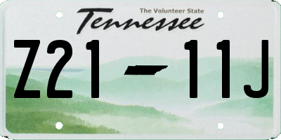 TN license plate Z2111J