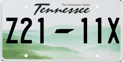 TN license plate Z2111X