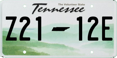 TN license plate Z2112E