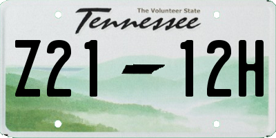 TN license plate Z2112H