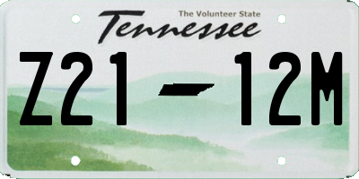 TN license plate Z2112M