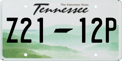 TN license plate Z2112P