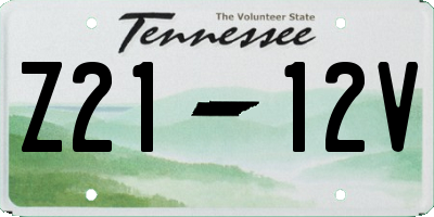 TN license plate Z2112V