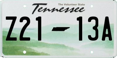 TN license plate Z2113A