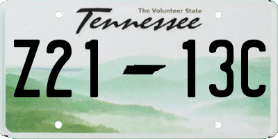 TN license plate Z2113C