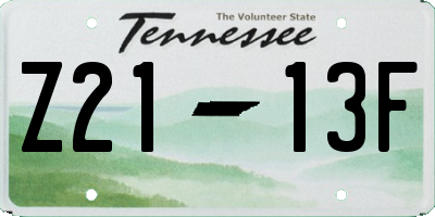 TN license plate Z2113F