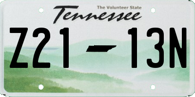 TN license plate Z2113N