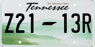 TN license plate Z2113R