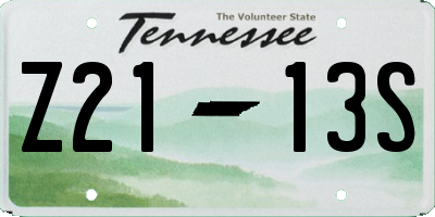 TN license plate Z2113S