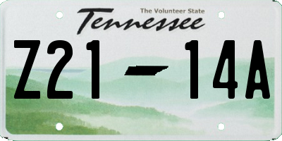 TN license plate Z2114A