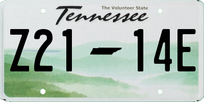 TN license plate Z2114E