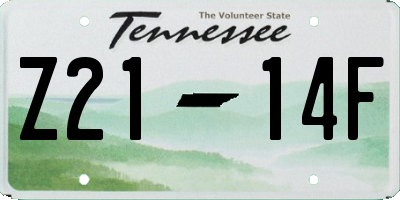 TN license plate Z2114F
