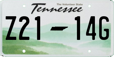TN license plate Z2114G