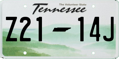 TN license plate Z2114J