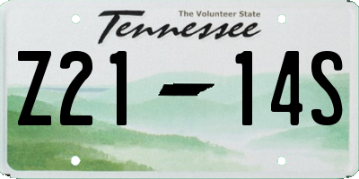 TN license plate Z2114S