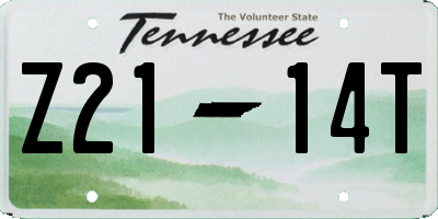 TN license plate Z2114T