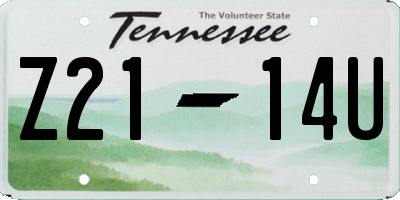 TN license plate Z2114U