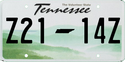 TN license plate Z2114Z