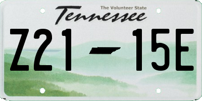 TN license plate Z2115E
