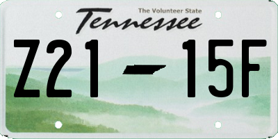 TN license plate Z2115F
