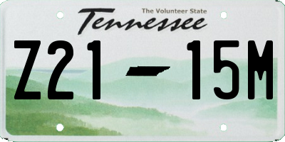 TN license plate Z2115M