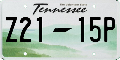 TN license plate Z2115P