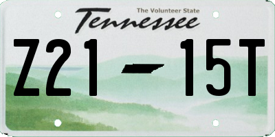 TN license plate Z2115T