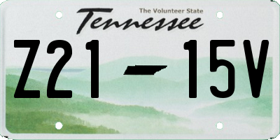 TN license plate Z2115V