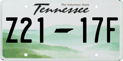 TN license plate Z2117F