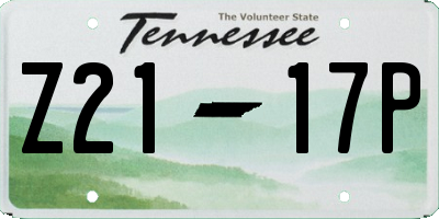 TN license plate Z2117P