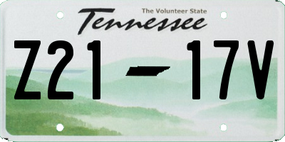 TN license plate Z2117V