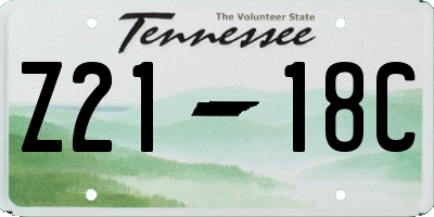 TN license plate Z2118C