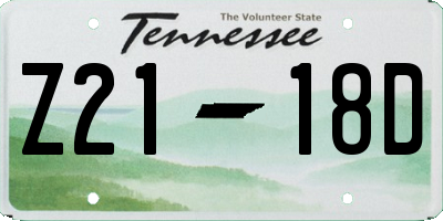 TN license plate Z2118D