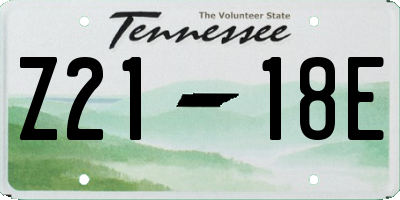 TN license plate Z2118E