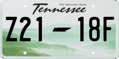 TN license plate Z2118F