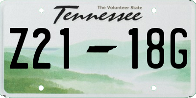 TN license plate Z2118G