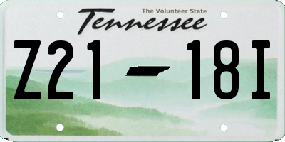 TN license plate Z2118I