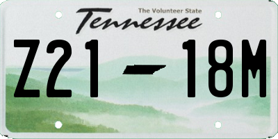 TN license plate Z2118M