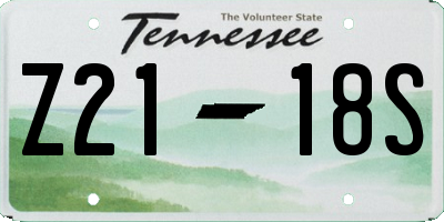 TN license plate Z2118S